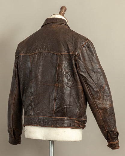 Vintage Late 1920s–1930s Interwar Horsehide Leather Motorcycle Jacket | Aero Zips