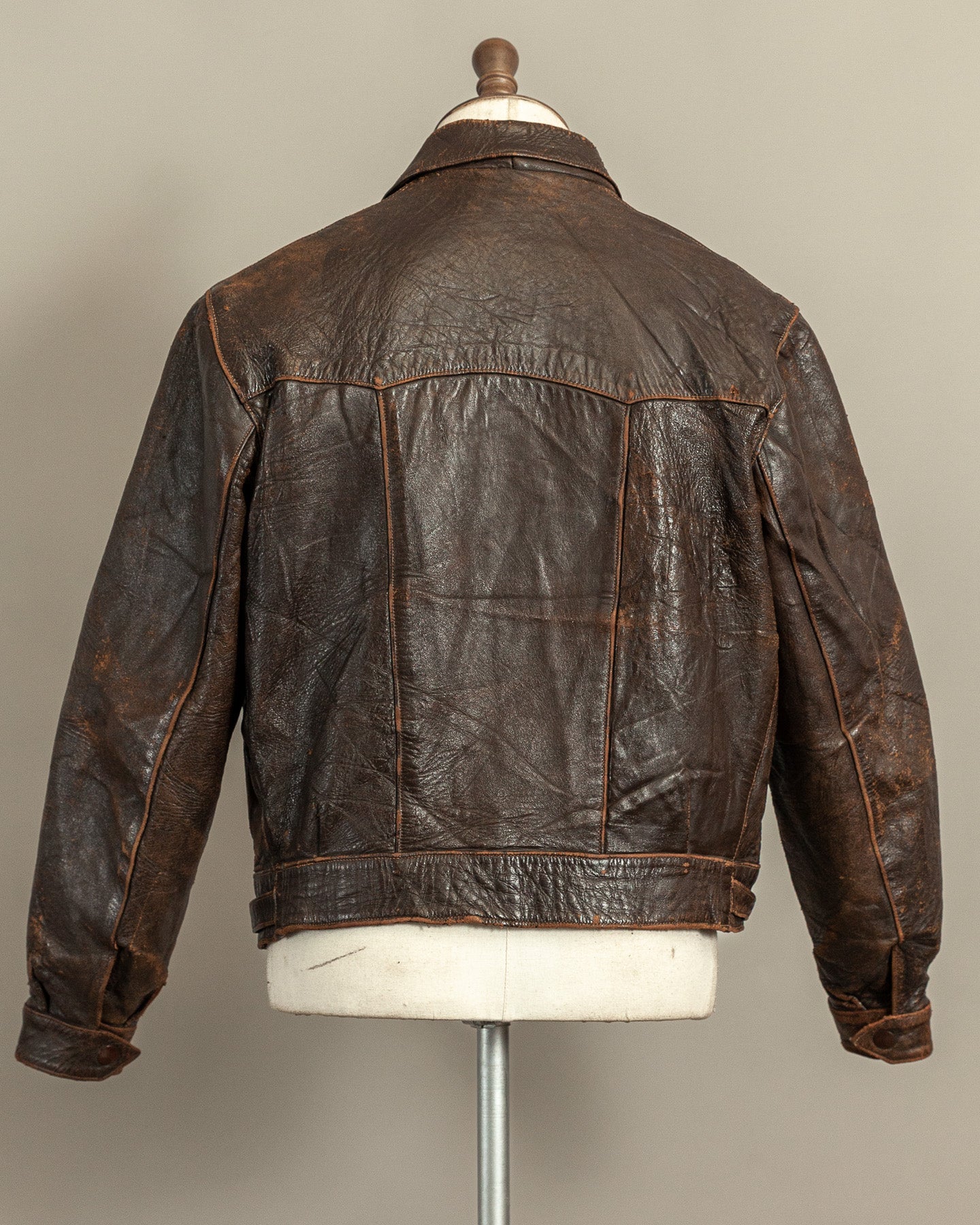 Vintage Late 1920s–1930s Interwar Horsehide Leather Motorcycle Jacket | Aero Zips