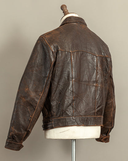 Vintage Late 1920s–1930s Interwar Horsehide Leather Motorcycle Jacket | Aero Zips