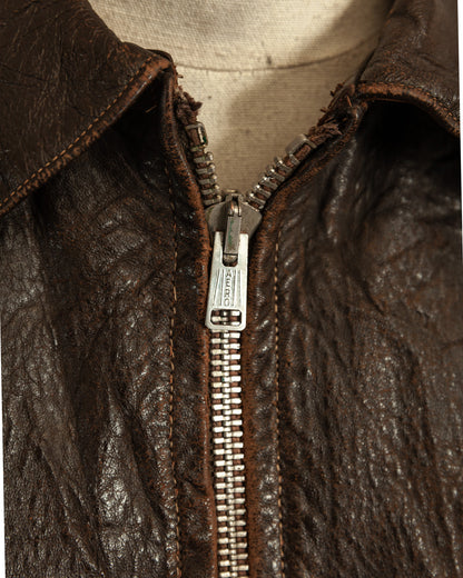 Vintage Late 1920s–1930s Interwar Horsehide Leather Motorcycle Jacket | Aero Zips