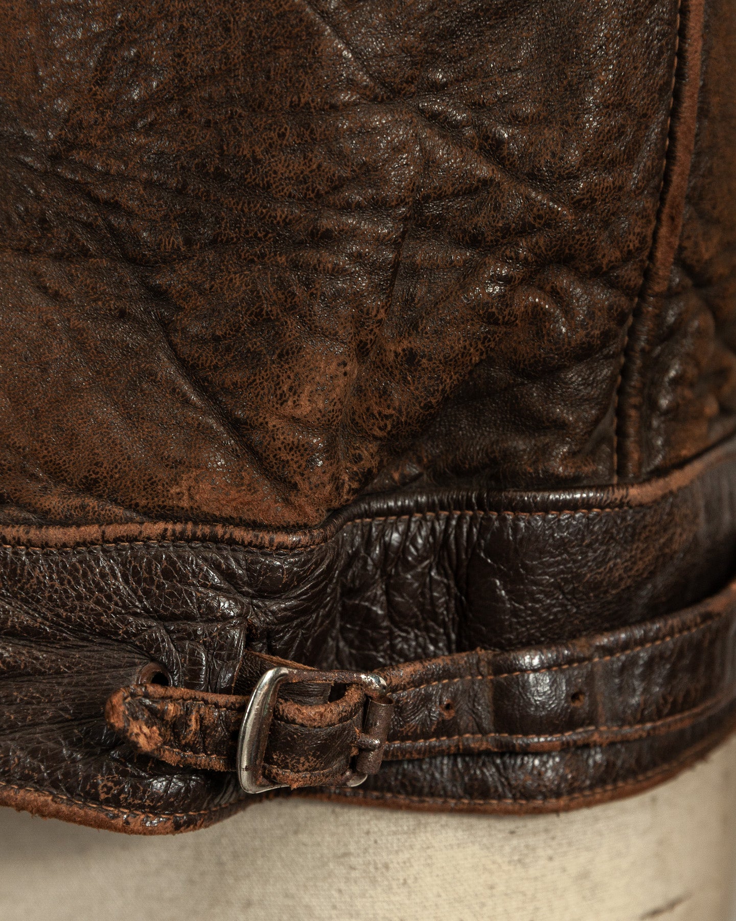 Vintage Late 1920s–1930s Interwar Horsehide Leather Motorcycle Jacket | Aero Zips