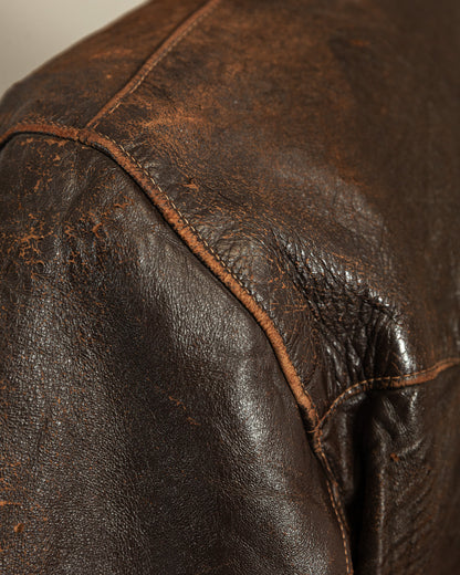 Vintage Late 1920s–1930s Interwar Horsehide Leather Motorcycle Jacket | Aero Zips
