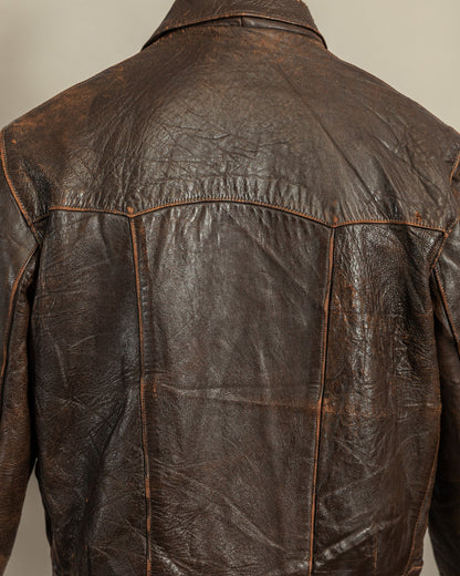 Vintage Late 1920s–1930s Interwar Horsehide Leather Motorcycle Jacket | Aero Zips