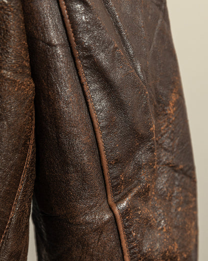 Vintage Late 1920s–1930s Interwar Horsehide Leather Motorcycle Jacket | Aero Zips