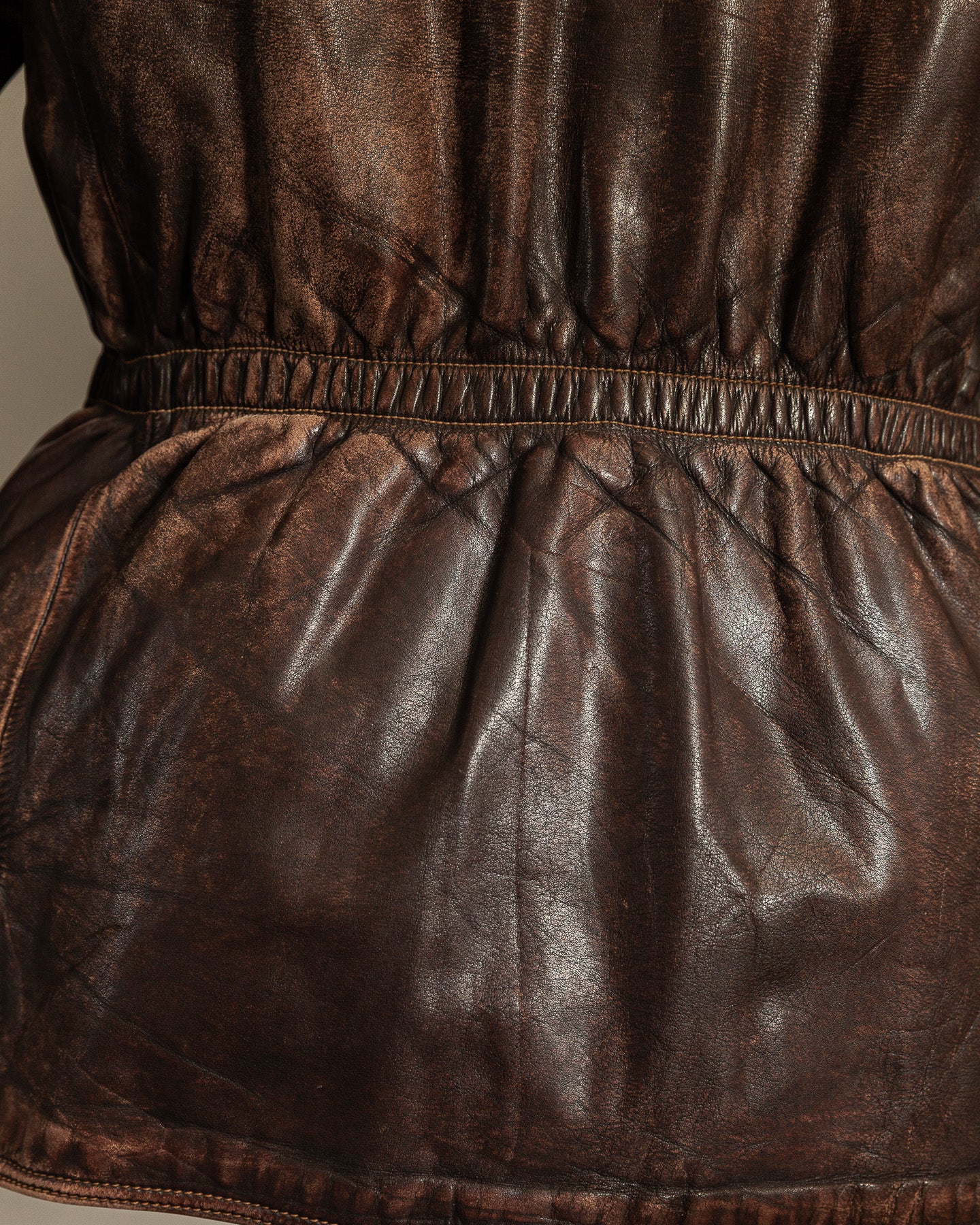 1940s German Horsehide Leather Motorcycle Jacket Ries Zips