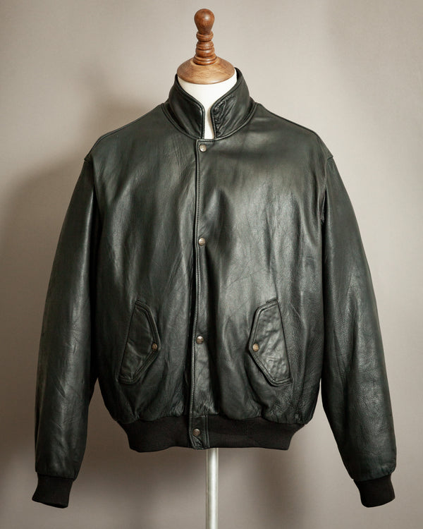 Revive & Restore Vintage | Chevignon 1980s Navy Blue Leather Bomber ...
