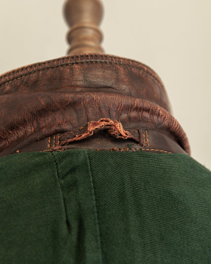 1940s German Horsehide Leather Motorcycle Jacket Ries Zips