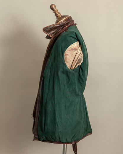 1940s German Horsehide Leather Motorcycle Jacket Ries Zips