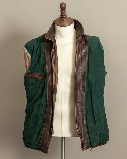 1940s German Horsehide Leather Motorcycle Jacket Ries Zips