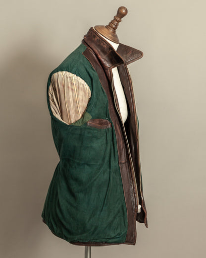 1940s German Horsehide Leather Motorcycle Jacket Ries Zips