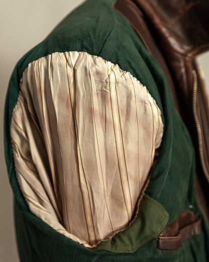 1940s German Horsehide Leather Motorcycle Jacket Ries Zips