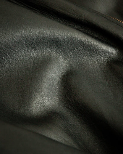 Chevignon 1980s Navy Blue Leather Bomber Jacket – XXL (46-48)