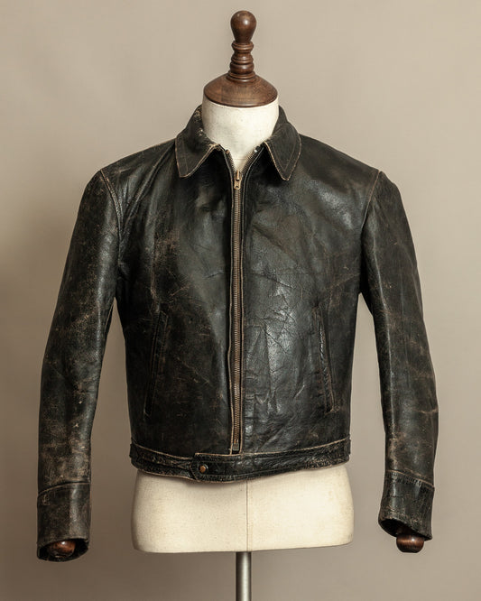 1950s Dutch Horsehide Leather Motorcycle Jacket Verha Amsterdam