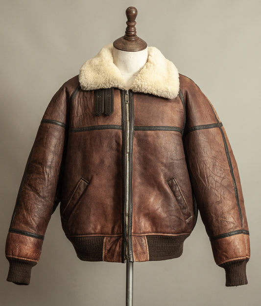 Vintage B-6 Sheepskin Shearling Flying Jacket USAF 1970s