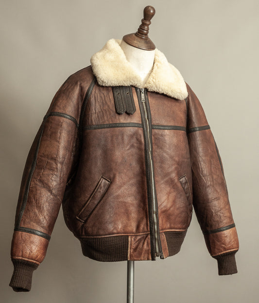 Vintage B-6 Sheepskin Shearling Flying Jacket USAF 1970s