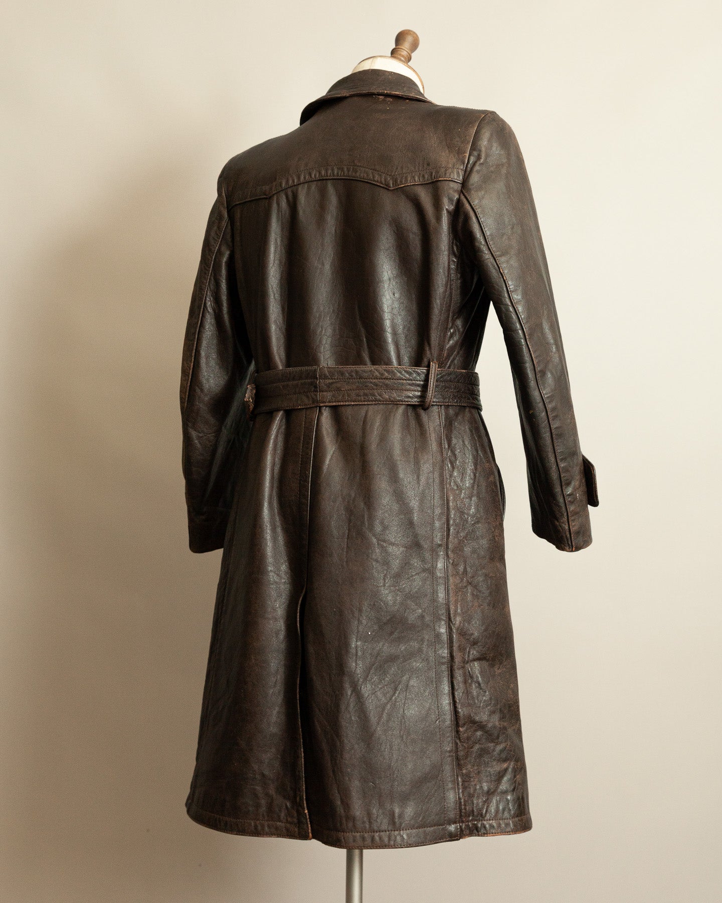 WWII German Senior Officer Leather Trench Coat, circa 1940s