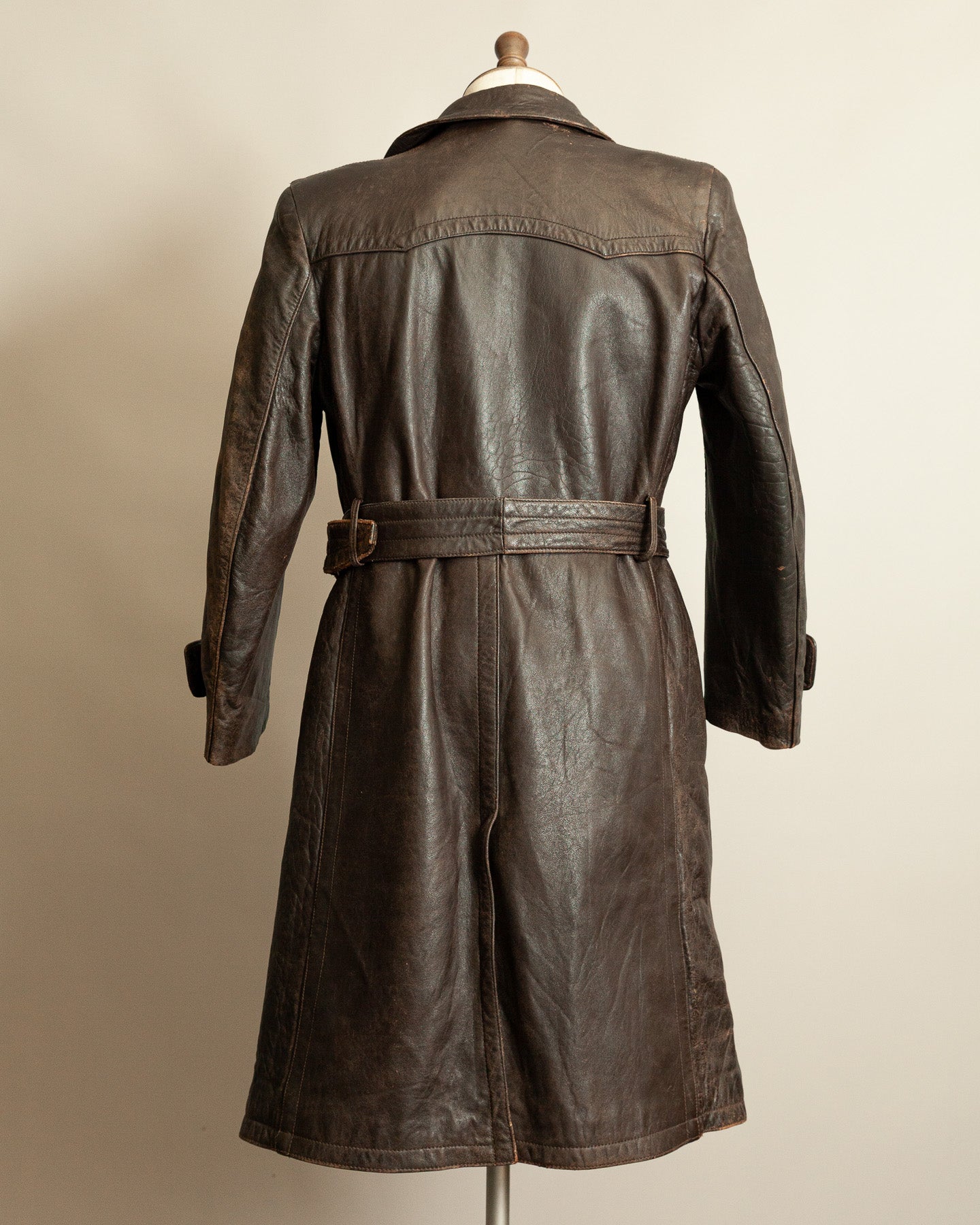 WWII German Senior Officer Leather Trench Coat, circa 1940s