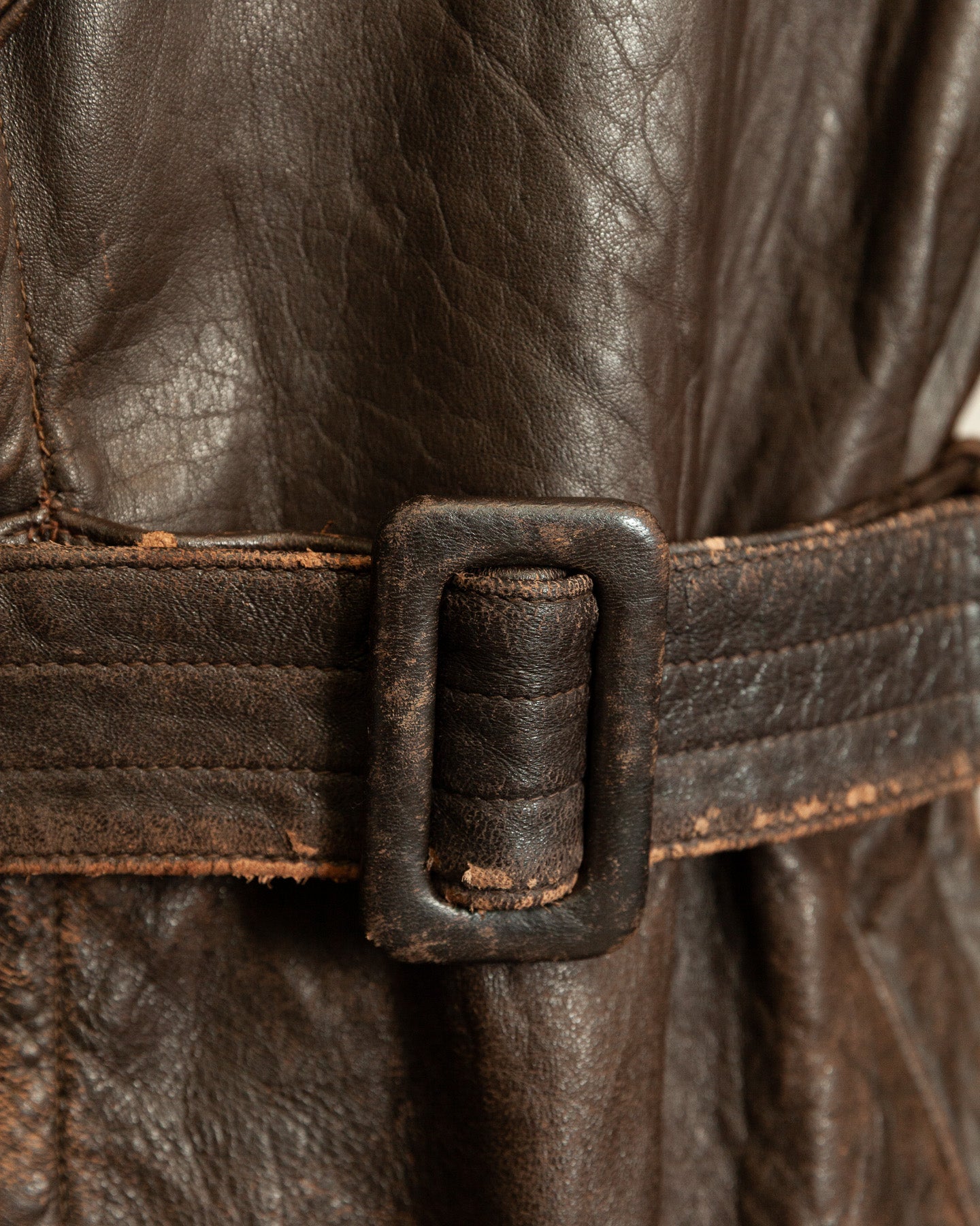 WWII German Senior Officer Leather Trench Coat, circa 1940s