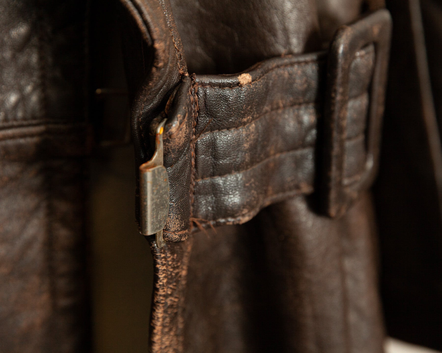 WWII German Senior Officer Leather Trench Coat, circa 1940s
