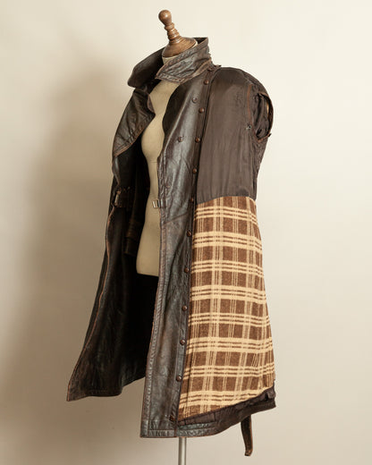 WWII German Senior Officer Leather Trench Coat, circa 1940s