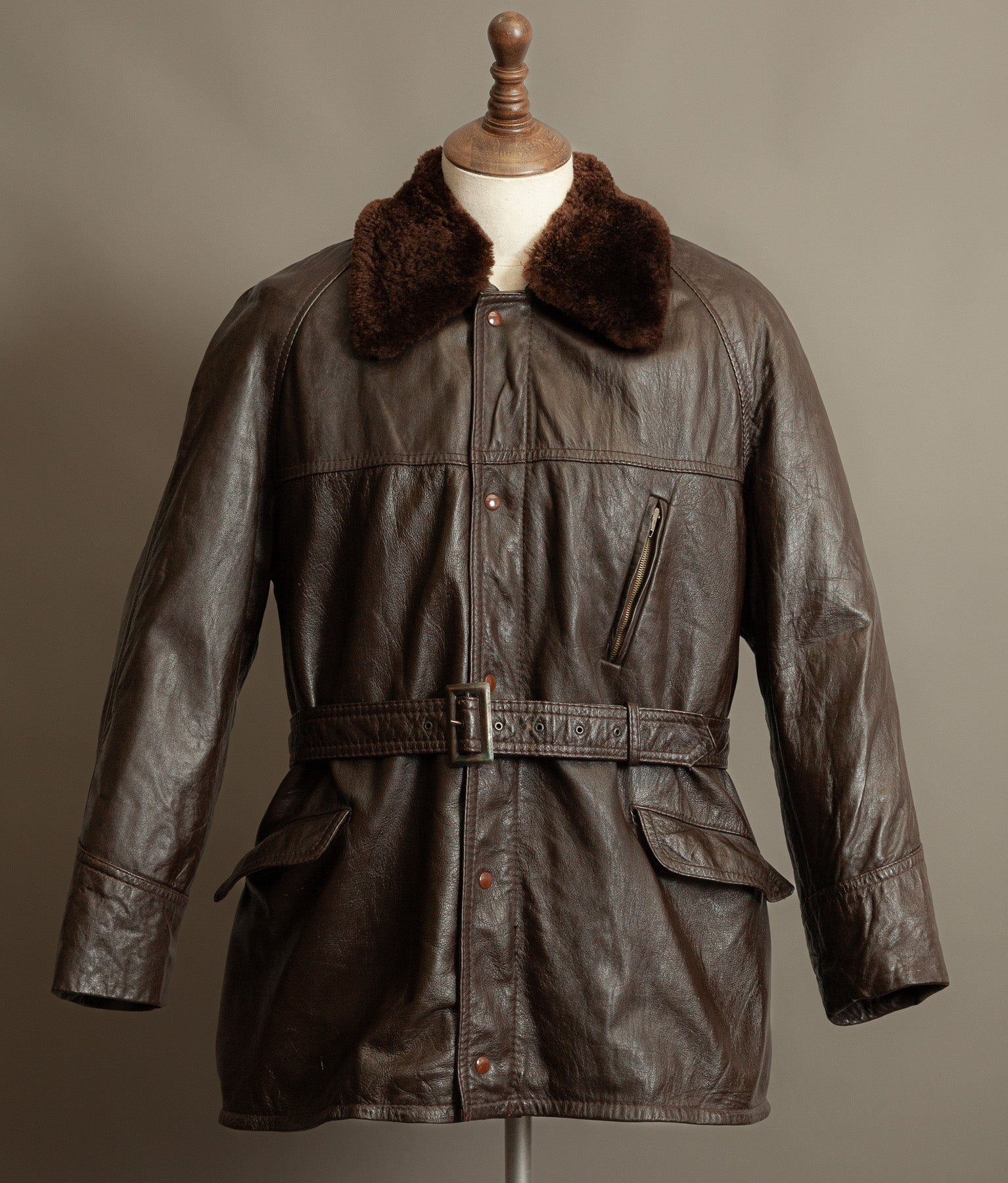 Vintage Yugoslav Sheepskin Leather Jacket Visoko 1956 Cold War Period