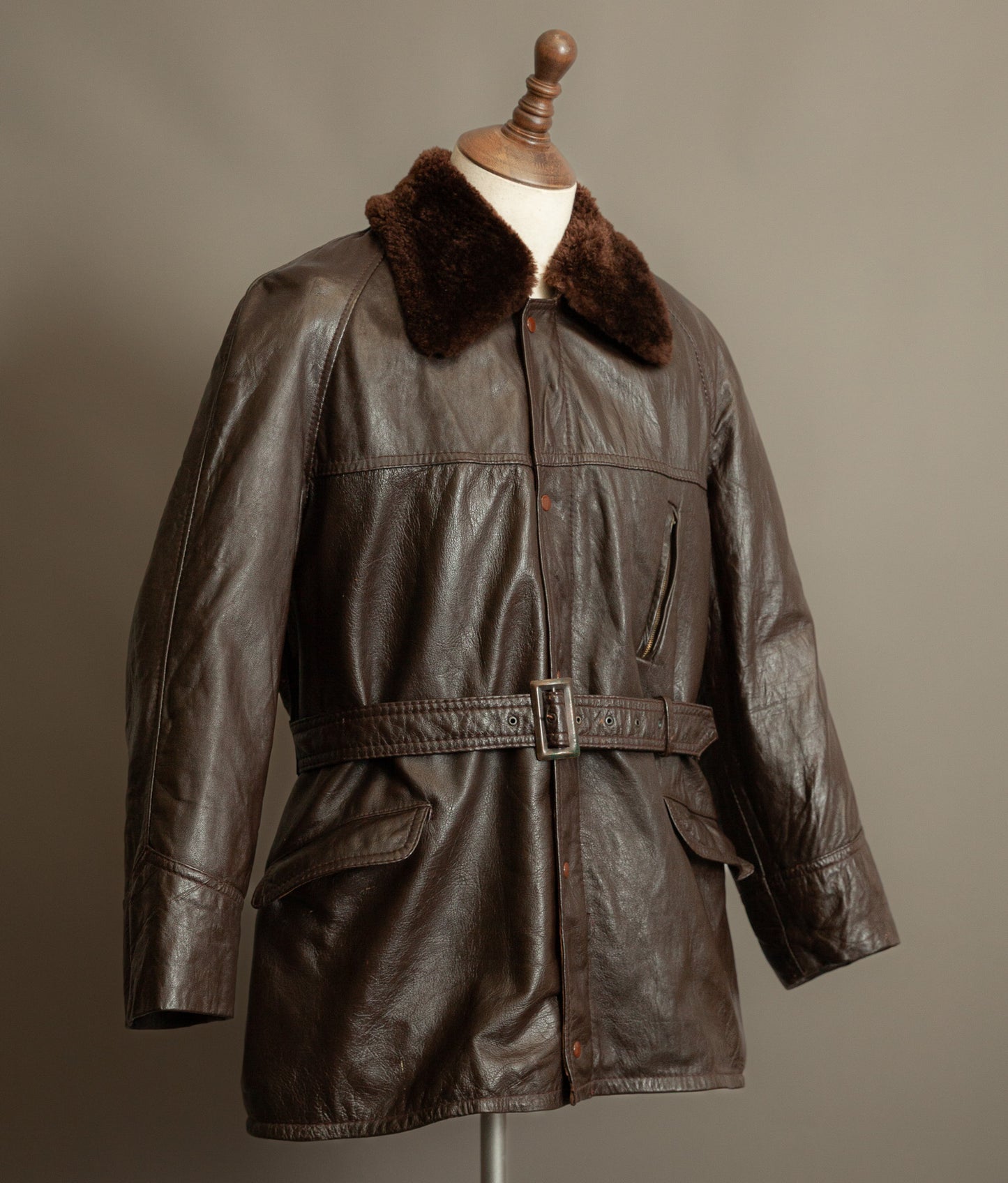 Vintage Yugoslav Sheepskin Leather Jacket Visoko 1956 Cold War Period