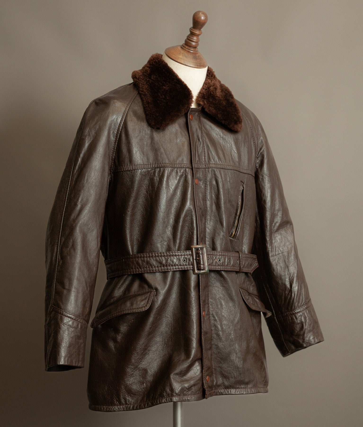 Vintage Yugoslav Sheepskin Leather Jacket Visoko 1956 Cold War Period
