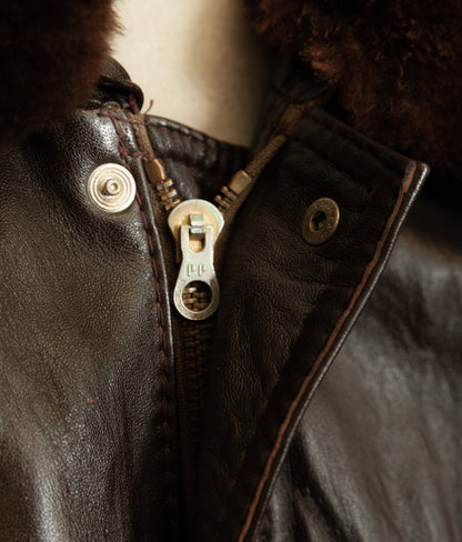 Vintage Yugoslav Sheepskin Leather Jacket Visoko 1956 Cold War Period