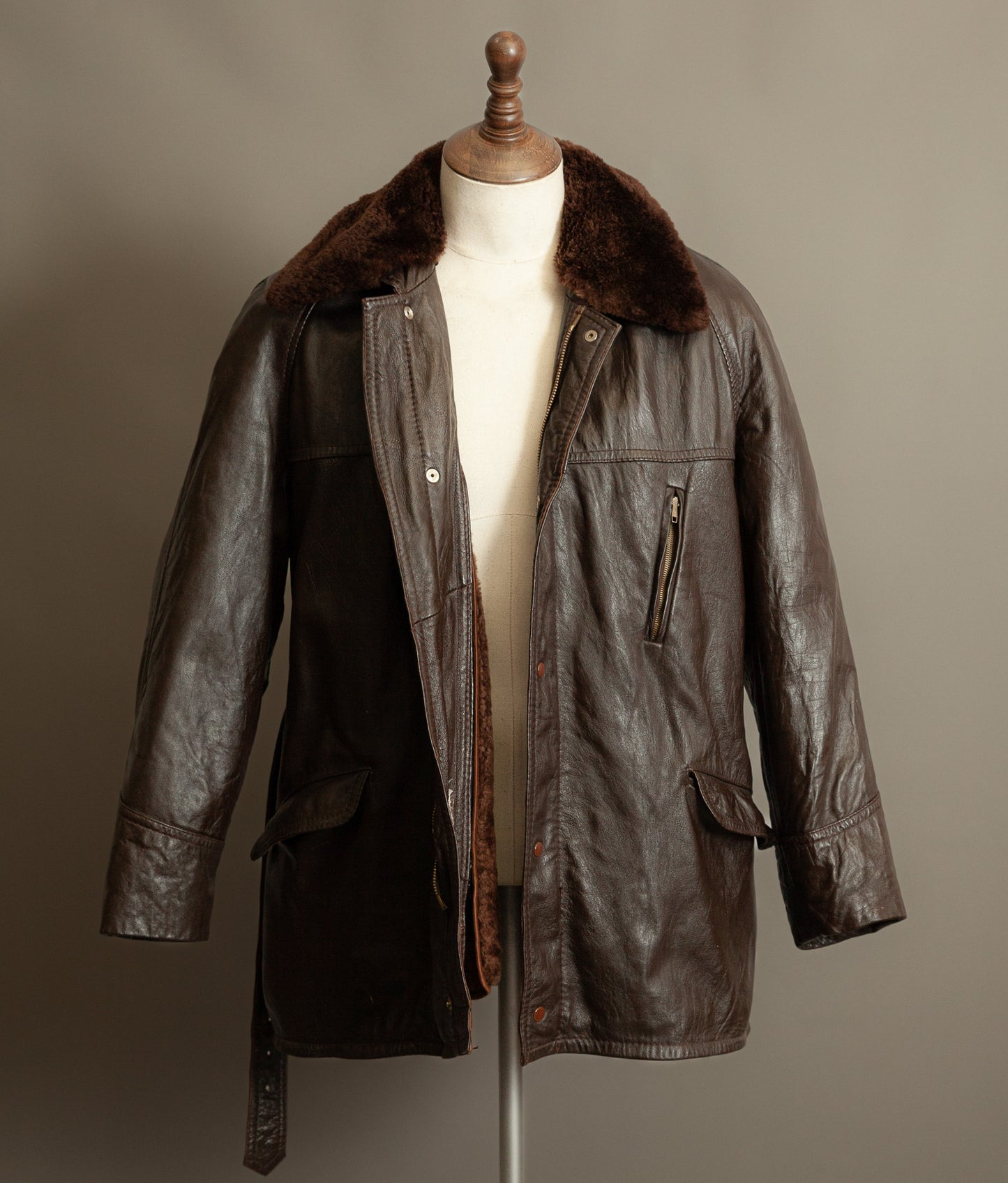 Vintage Yugoslav Sheepskin Leather Jacket Visoko 1956 Cold War Period
