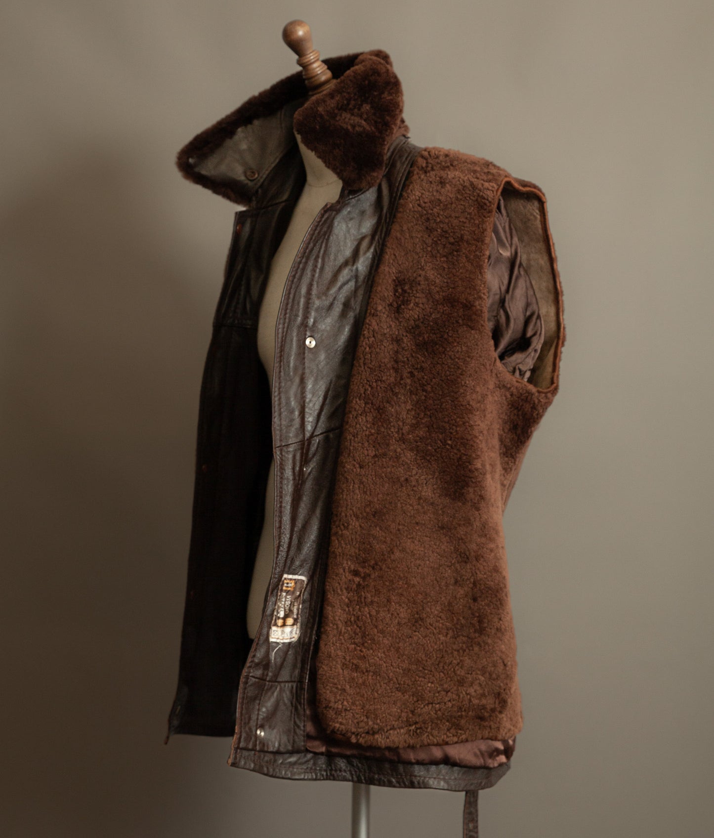 Vintage Yugoslav Sheepskin Leather Jacket Visoko 1956 Cold War Period
