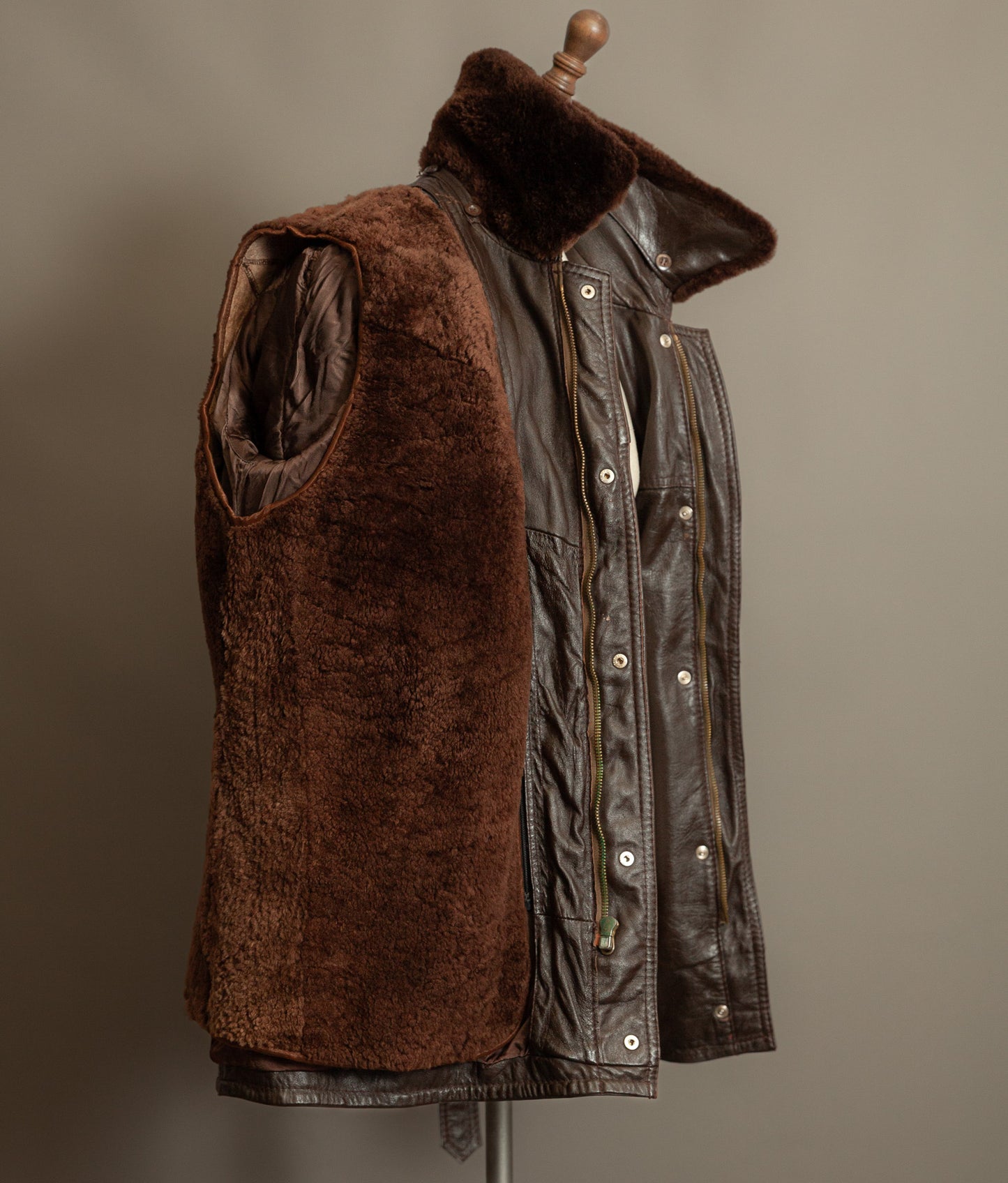 Vintage Yugoslav Sheepskin Leather Jacket Visoko 1956 Cold War Period
