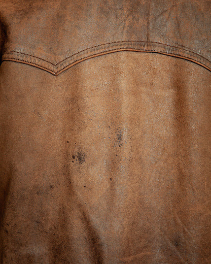 1940s French Resistance Leather Trench Coat - XL (46)