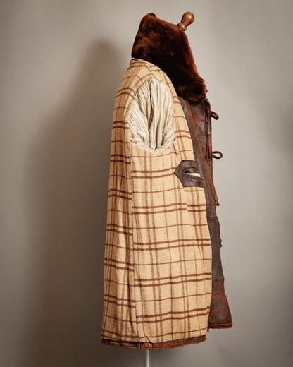 1940s French Resistance Leather Trench Coat - XL (46)