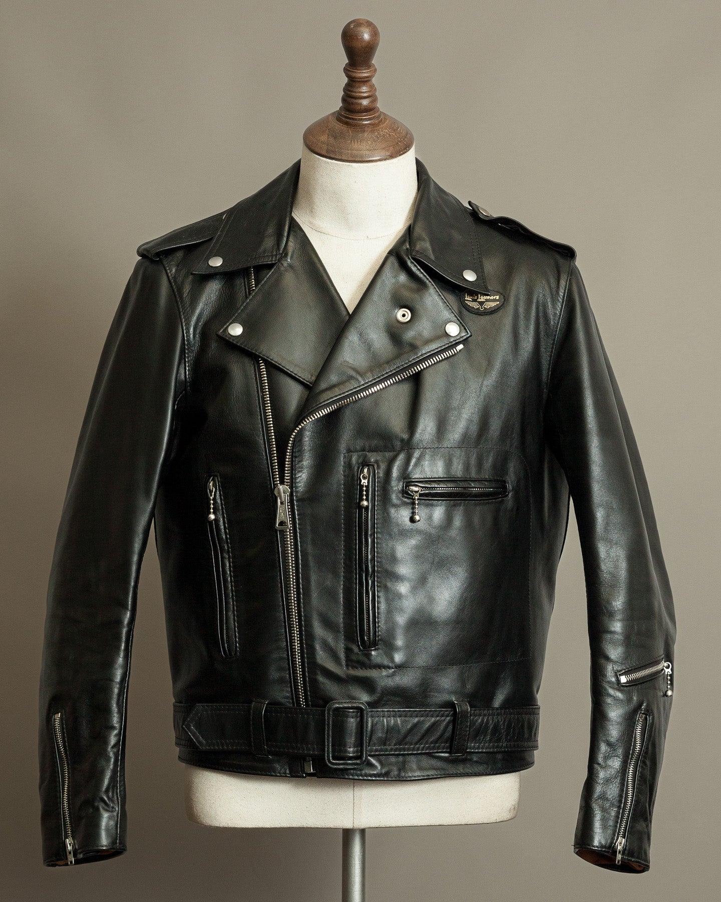 Lewis Leathers Bronx Model 384 horsehide motorcycle jacket, front view