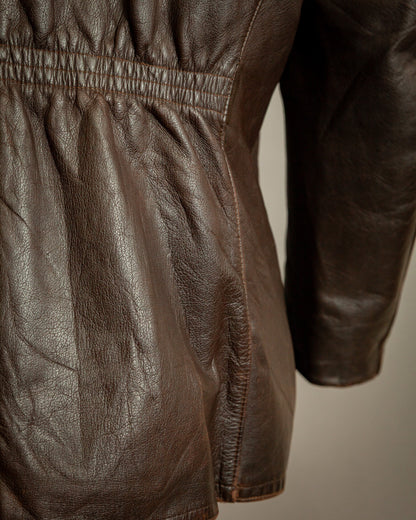 Vintage WW2 German Horsehide Leather Motorcycle Jacket - Large (44-46)