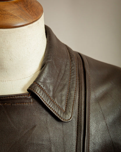 Vintage WW2 German Horsehide Leather Motorcycle Jacket - Large (44-46)