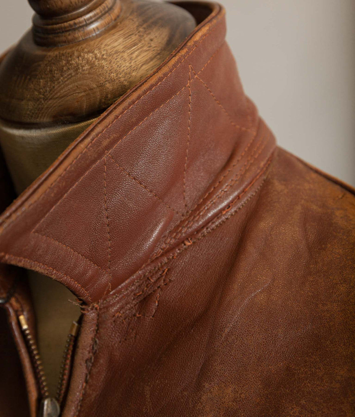 Vintage 1940s–50s French Grillon Cognac Sheepskin Workwear Jacket