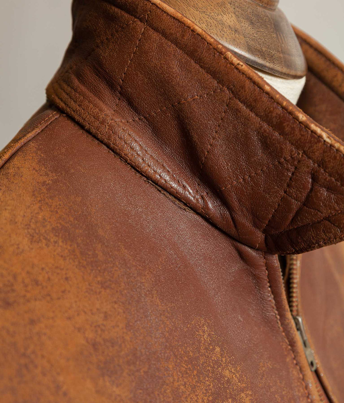Vintage 1940s–50s French Grillon Cognac Sheepskin Workwear Jacket