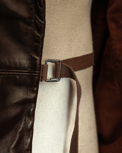 Vintage 1940s Horsehide Leather Trench Coat - Czechoslovakia Cold War