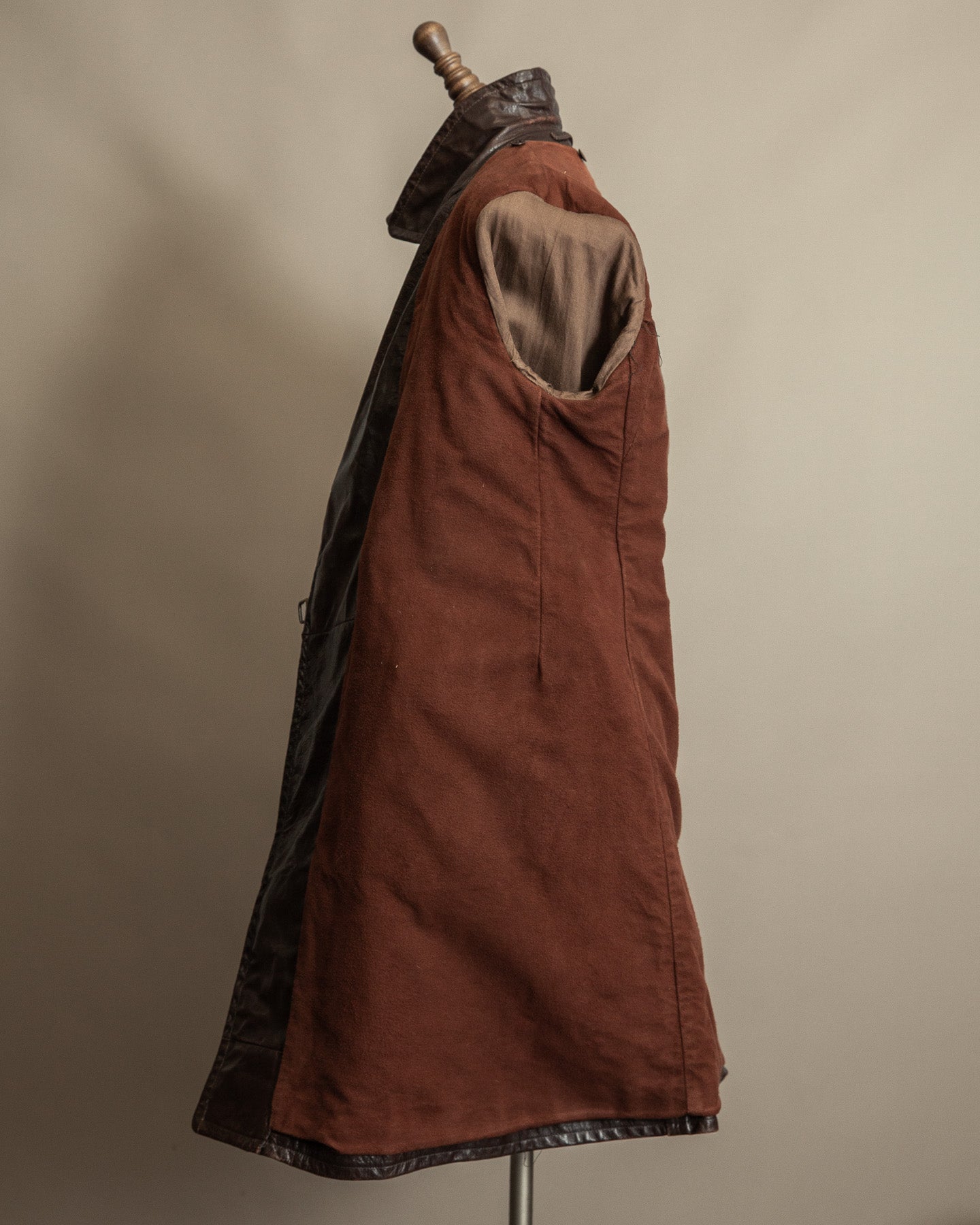 Vintage 1940s Horsehide Leather Trench Coat - Czechoslovakia Cold War