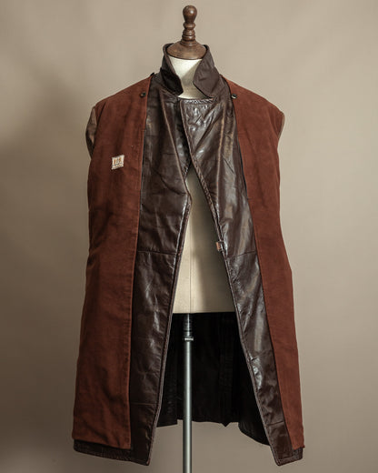 Vintage 1940s Horsehide Leather Trench Coat - Czechoslovakia Cold War