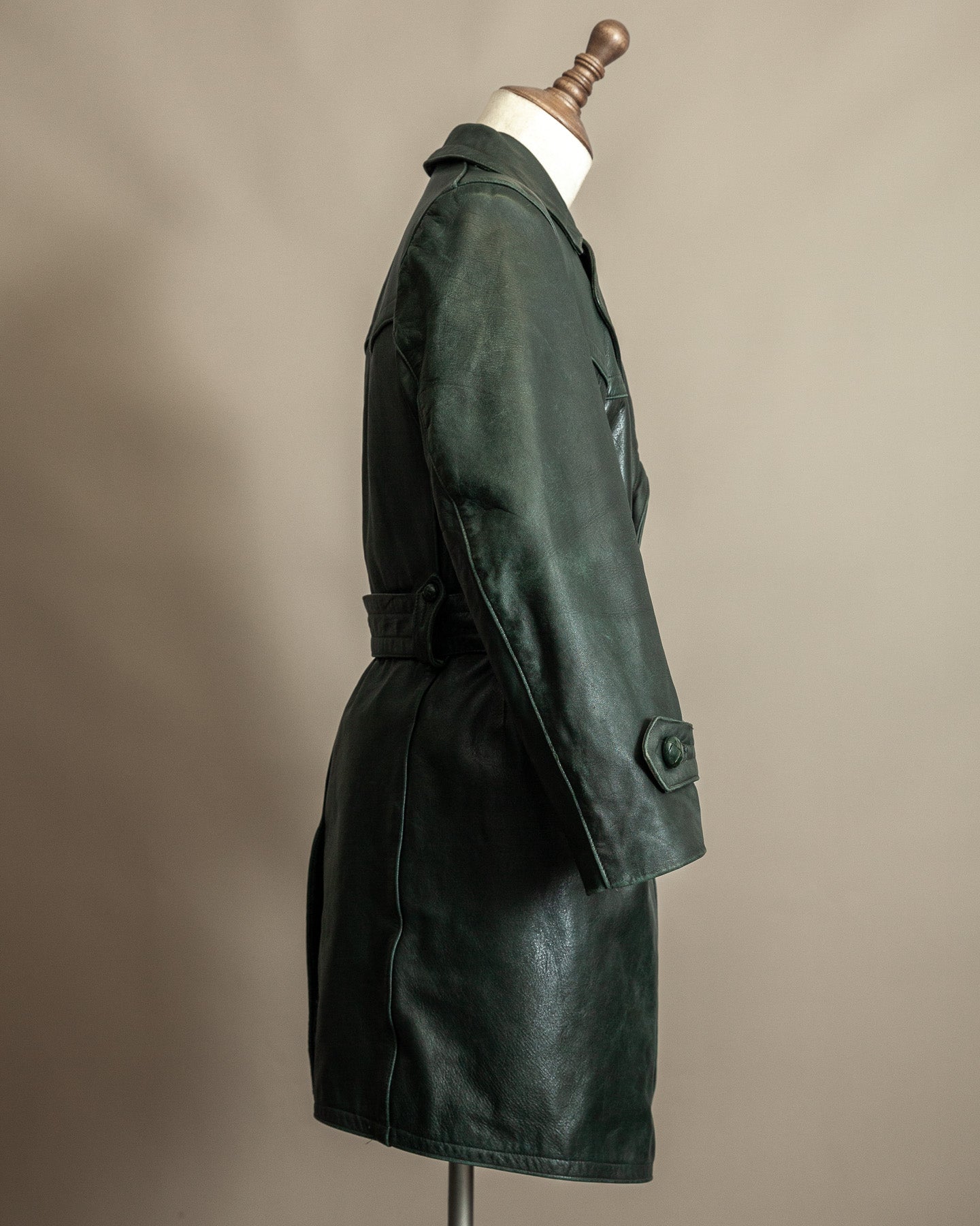 Vintage WW2 German Officers Leather Trench Coat