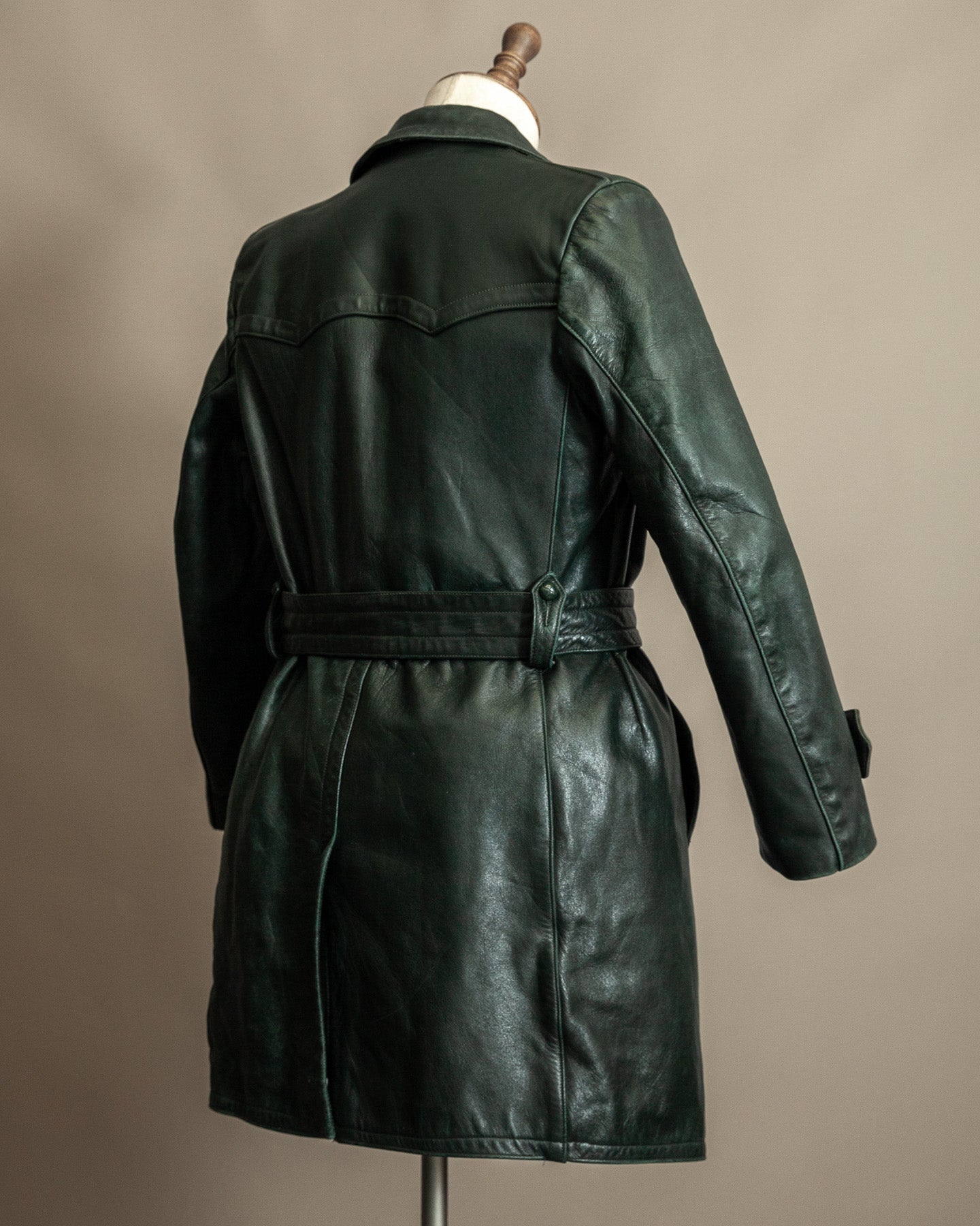 Vintage WW2 German Officers Leather Trench Coat
