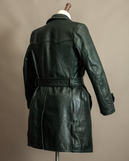 Vintage WW2 German Officers Leather Trench Coat