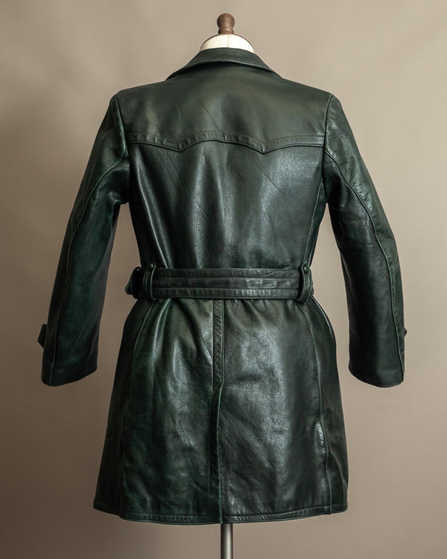 Vintage WW2 German Officers Leather Trench Coat