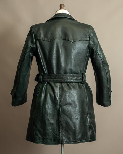 Vintage WW2 German Officers Leather Trench Coat