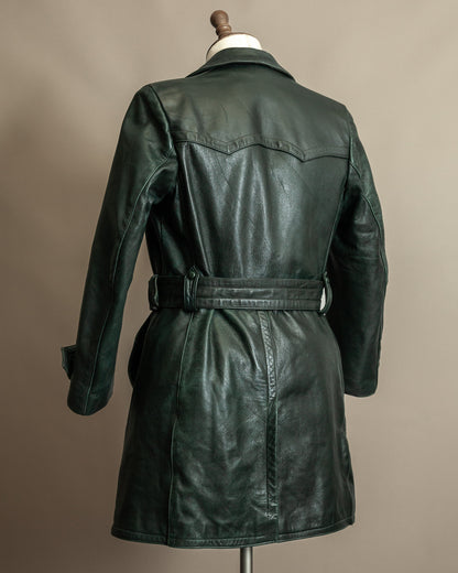 Vintage WW2 German Officers Leather Trench Coat