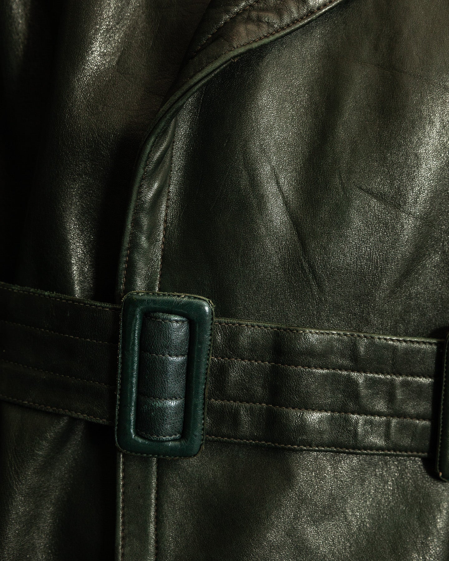 Vintage WW2 German Officers Leather Trench Coat