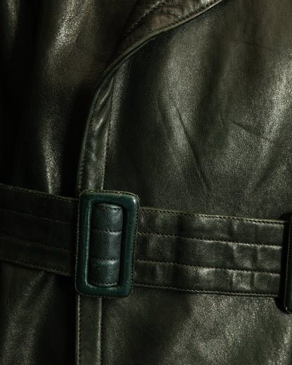 Vintage WW2 German Officers Leather Trench Coat