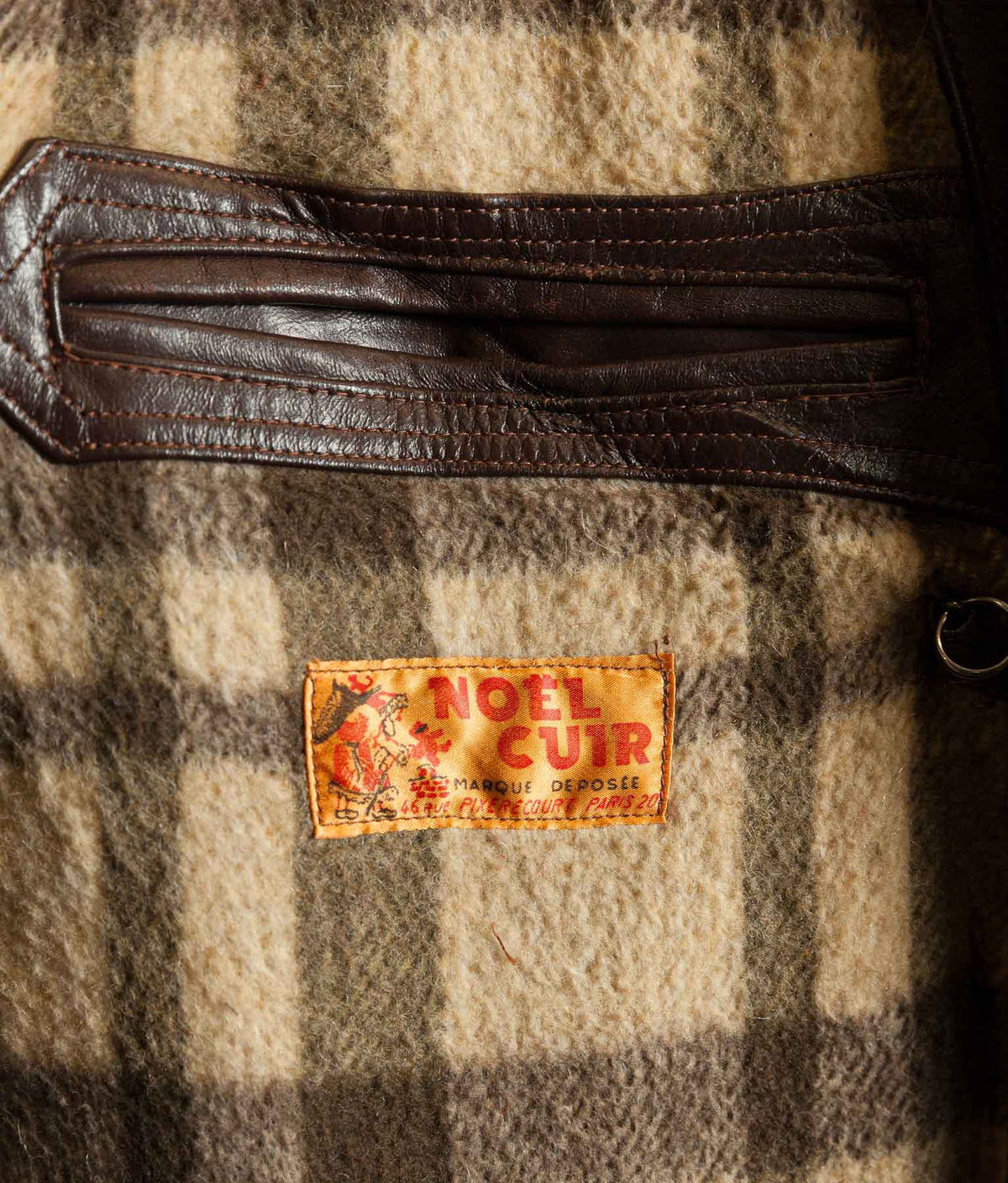 Vintage 1930s–40s French Cowhide Double-Breasted Motoring Coat